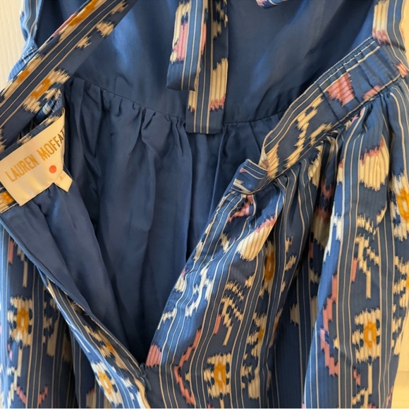 LAUREN MOFFATT Silk Halter Tie-Back Dress in Blue - 4 - Picture 11 of 13